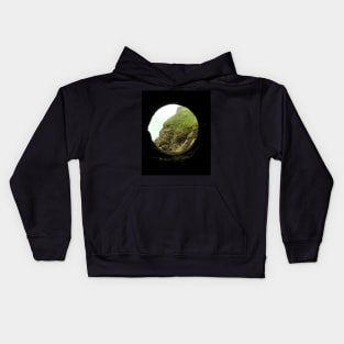 Cliff Side Through a Stone Window - Dunnottar Castle Kids Hoodie